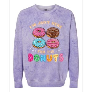 Im Just Here For The Donuts Candy Lover Colorblast Crewneck Sweatshirt