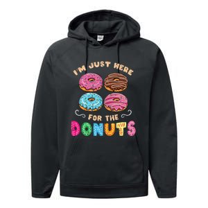 Im Just Here For The Donuts Candy Lover Performance Fleece Hoodie