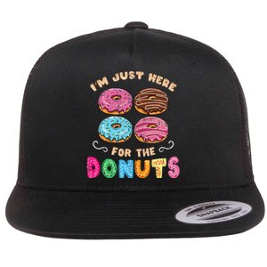 Im Just Here For The Donuts Candy Lover Flat Bill Trucker Hat