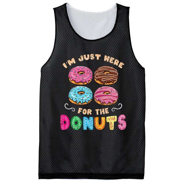 Im Just Here For The Donuts Candy Lover Mesh Reversible Basketball Jersey Tank