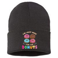 Im Just Here For The Donuts Candy Lover Sustainable Knit Beanie