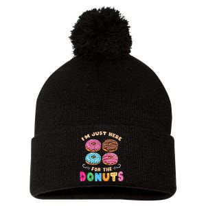 Im Just Here For The Donuts Candy Lover Pom Pom 12in Knit Beanie