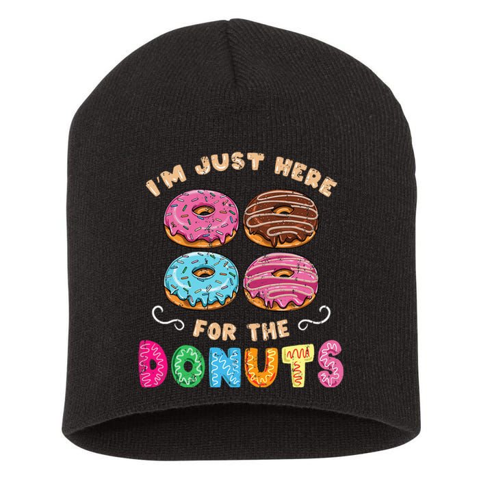 Im Just Here For The Donuts Candy Lover Short Acrylic Beanie