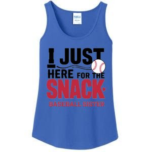 Im Just Here For The Snack Baseball Sister Baseball Game Day Gift Ladies Essential Tank