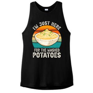 IM Just Here For The Mashed Potatoes Funny Gag Ladies PosiCharge Tri-Blend Wicking Tank