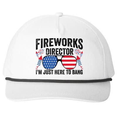 Im Just Here To Bang Fireworks Director 4th Of July Snapback Five-Panel Rope Hat