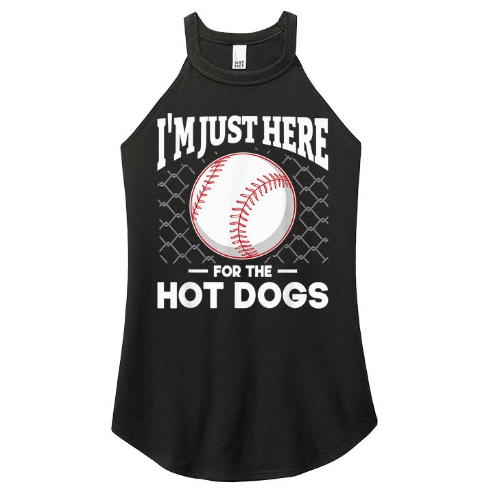 I'm Just Here For The Hot Dogs Summer Baseball Game Hotdog Women's Perfect Tri Rocker Tank