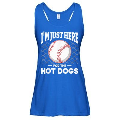 I'm Just Here For The Hot Dogs Summer Baseball Game Hotdog Ladies Essential Flowy Tank