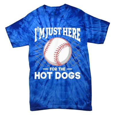 I'm Just Here For The Hot Dogs Summer Baseball Game Hotdog Tie-Dye T-Shirt