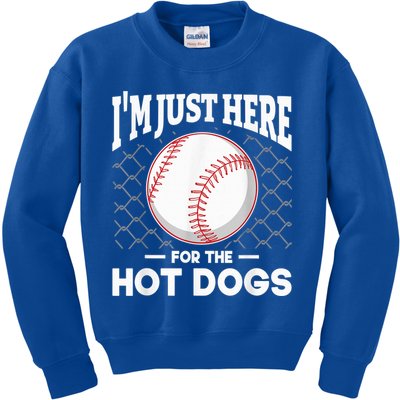 I'm Just Here For The Hot Dogs Summer Baseball Game Hotdog Kids Sweatshirt