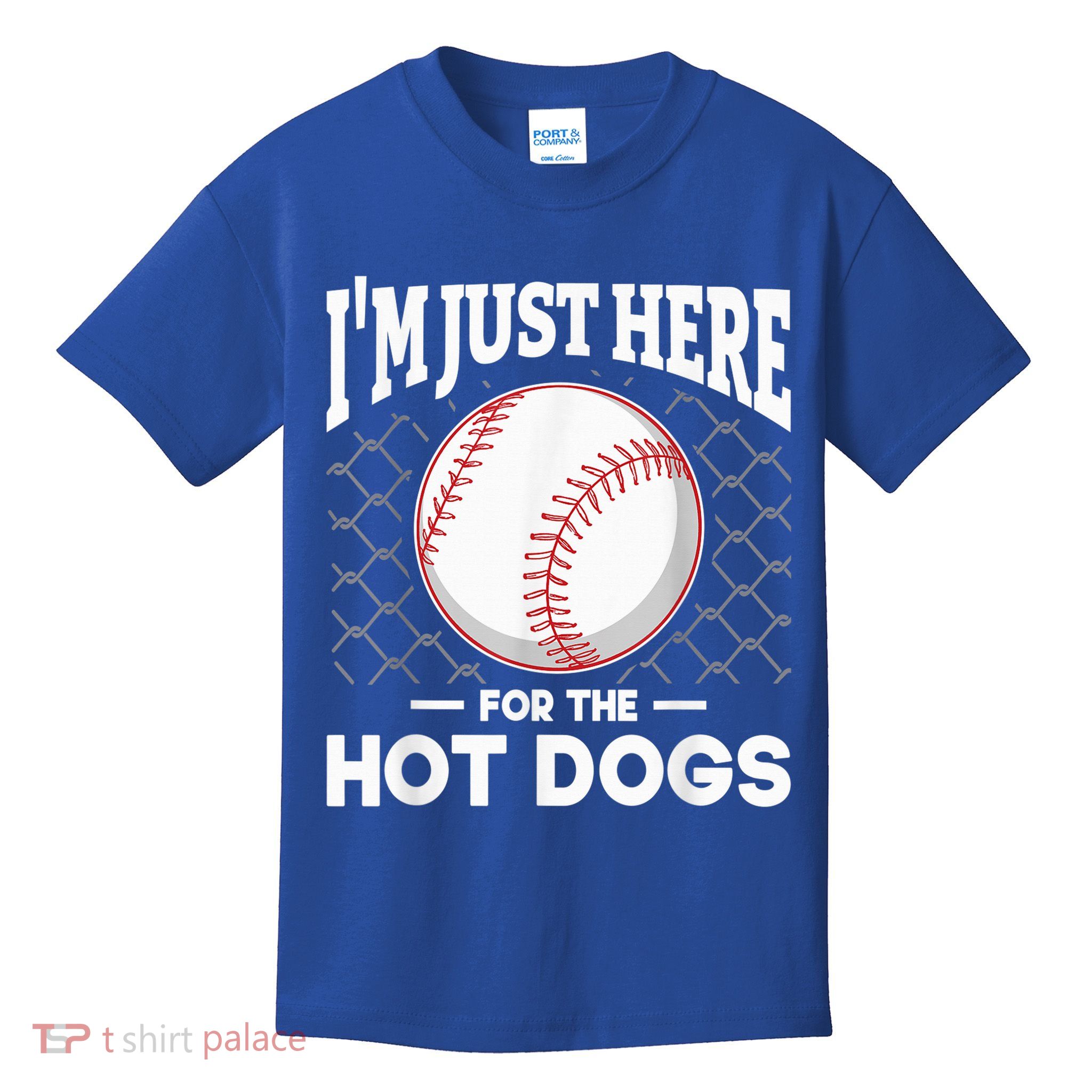 I'm Just Here For The Hot Dogs Summer Baseball Game Hotdog Kids T-Shirt