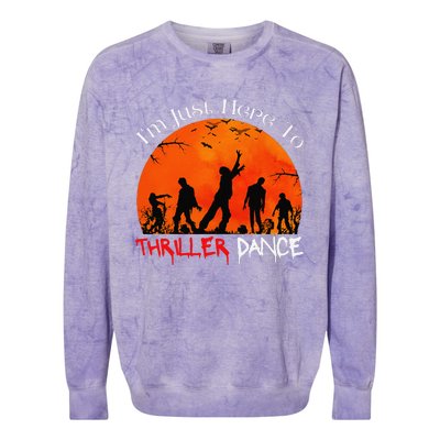 IM Just Here To Thriller Dance Zombie Dancing Moonlight Colorblast Crewneck Sweatshirt