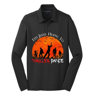 IM Just Here To Thriller Dance Zombie Dancing Moonlight Silk Touch Performance Long Sleeve Polo