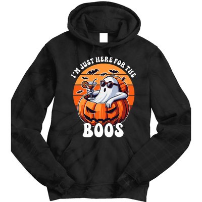 Im Just Here For The Boos Ghost Funny Halloween Tie Dye Hoodie