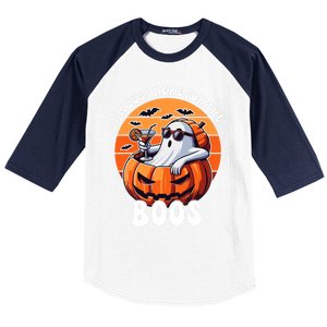 Im Just Here For The Boos Ghost Funny Halloween Baseball Sleeve Shirt