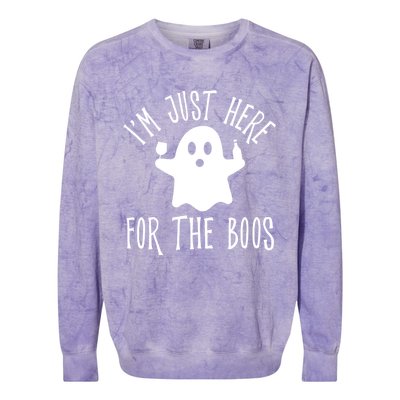 Im Just Here For The Boos Cute Drinking Squad Halloween Colorblast Crewneck Sweatshirt