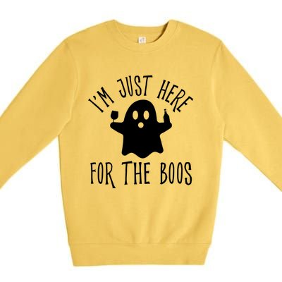 Im Just Here For The Boos Cute Drinking Squad Halloween Premium Crewneck Sweatshirt