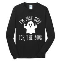 Im Just Here For The Boos Cute Drinking Squad Halloween Tall Long Sleeve T-Shirt