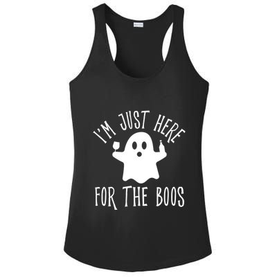 Im Just Here For The Boos Cute Drinking Squad Halloween Ladies PosiCharge Competitor Racerback Tank