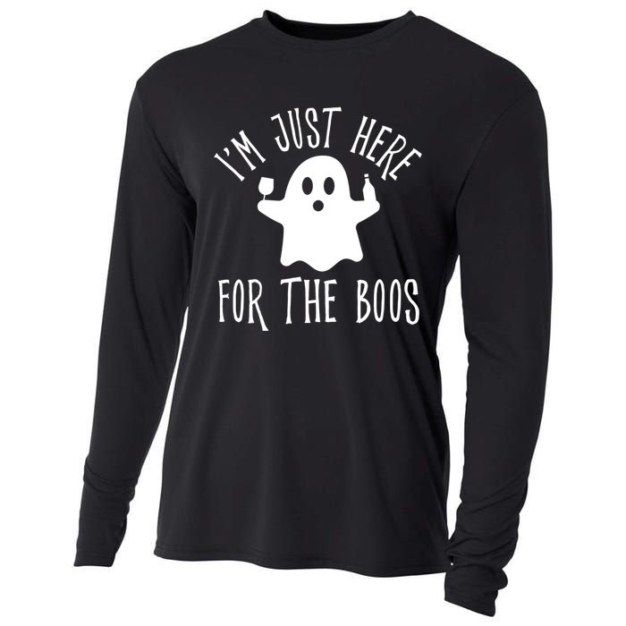 Im Just Here For The Boos Cute Drinking Squad Halloween Cooling Performance Long Sleeve Crew