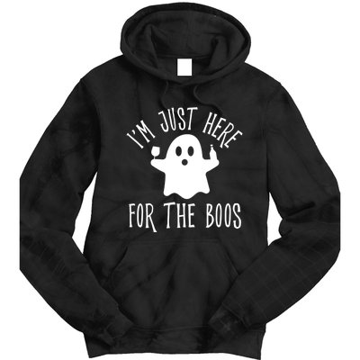 Im Just Here For The Boos Cute Drinking Squad Halloween Tie Dye Hoodie