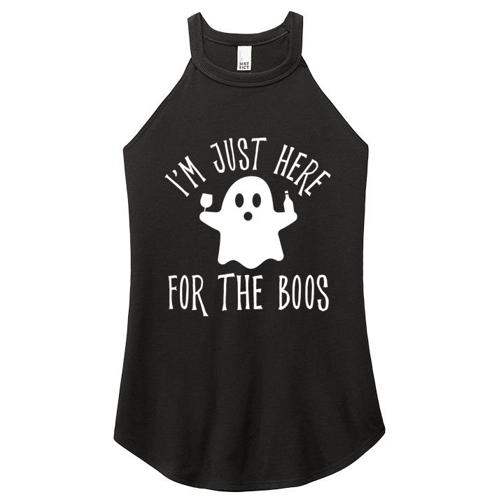 Im Just Here For The Boos Cute Drinking Squad Halloween Women's Perfect Tri Rocker Tank