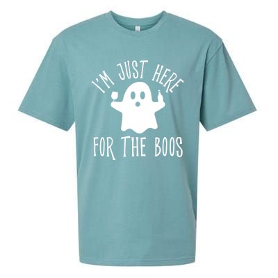 Im Just Here For The Boos Cute Drinking Squad Halloween Sueded Cloud Jersey T-Shirt