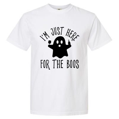 Im Just Here For The Boos Cute Drinking Squad Halloween Garment-Dyed Heavyweight T-Shirt