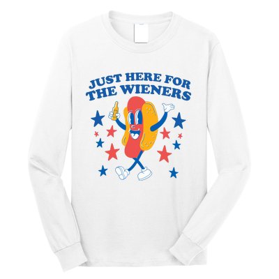 Im Just Here For The Wieners 4th Of July Long Sleeve Shirt