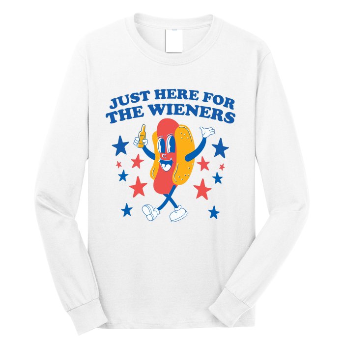 Im Just Here For The Wieners 4th Of July Long Sleeve Shirt