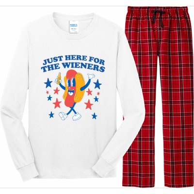 Im Just Here For The Wieners 4th Of July Long Sleeve Pajama Set