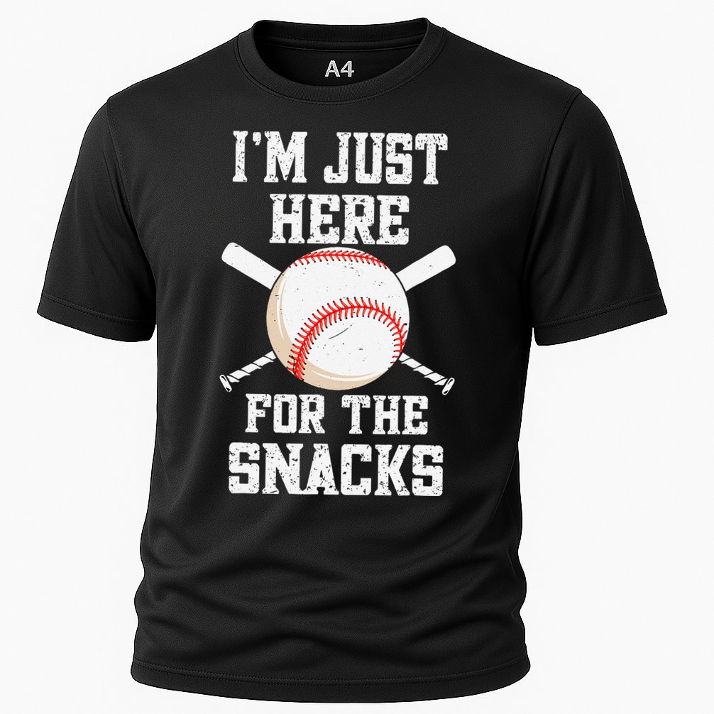 I'm Just Here For The Snacks Vintage Baseball Cooling Performance Crew T-Shirt