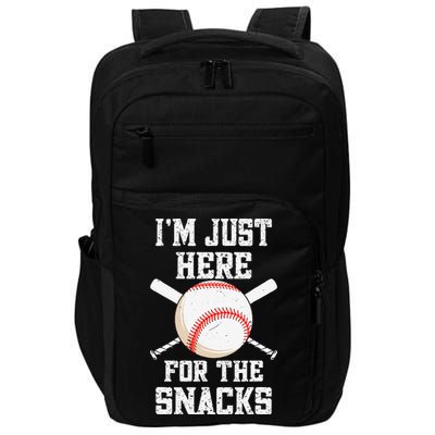 I'm Just Here For The Snacks Vintage Baseball Impact Tech Backpack