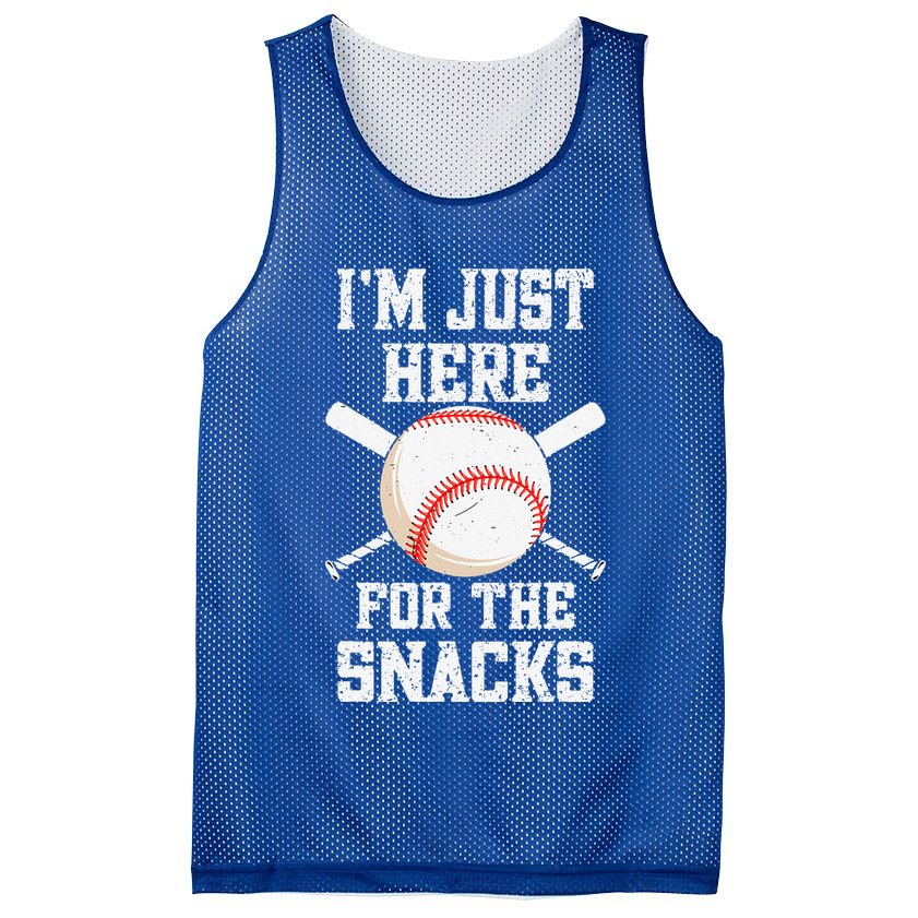 I'm Just Here For The Snacks Vintage Baseball Mesh Reversible Basketball Jersey Tank
