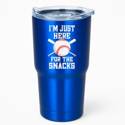 I'm Just Here For The Snacks Vintage Baseball Tumbler