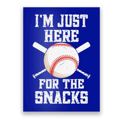 I'm Just Here For The Snacks Vintage Baseball Poster