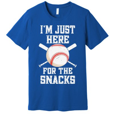 I'm Just Here For The Snacks Vintage Baseball Premium T-Shirt