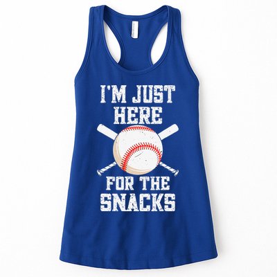 I'm Just Here For The Snacks Vintage Baseball Womens Tank Top