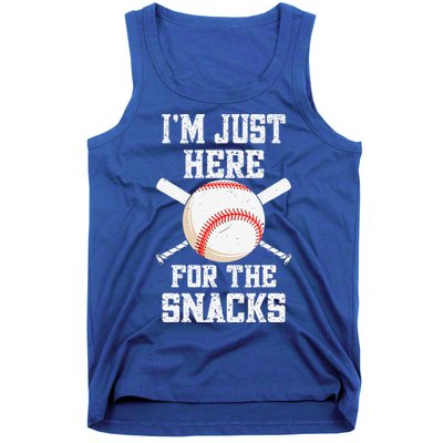 I'm Just Here For The Snacks Vintage Baseball Tank Top