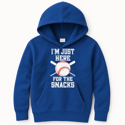 I'm Just Here For The Snacks Vintage Baseball Kids Hoodie