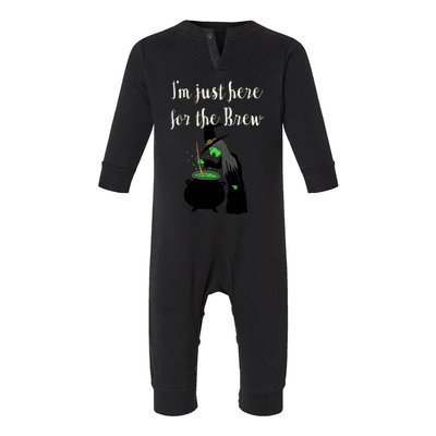 IM Just Here For The Boos Beer Brew Halloween Witch Infant Fleece One Piece