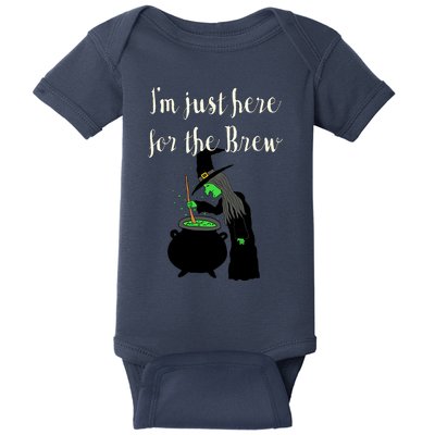 IM Just Here For The Boos Beer Brew Halloween Witch Baby Bodysuit