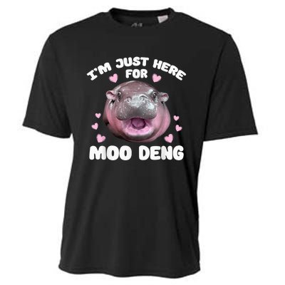 IM Just Here For Moo Deng Cute Baby Hippo Bouncy Souvenir Cooling Performance Crew T-Shirt