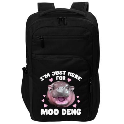 IM Just Here For Moo Deng Cute Baby Hippo Bouncy Souvenir Impact Tech Backpack