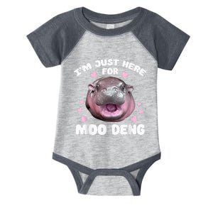 IM Just Here For Moo Deng Cute Baby Hippo Bouncy Souvenir Infant Baby Jersey Bodysuit