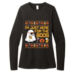 Im Just Here For The Boos Ghost Funny Halloween Womens CVC Long Sleeve Shirt