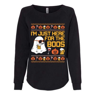 Im Just Here For The Boos Ghost Funny Halloween Womens California Wash Sweatshirt