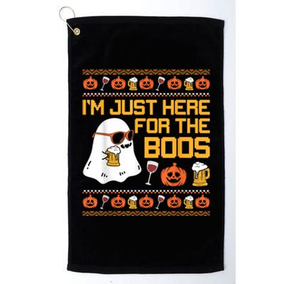 Im Just Here For The Boos Ghost Funny Halloween Platinum Collection Golf Towel