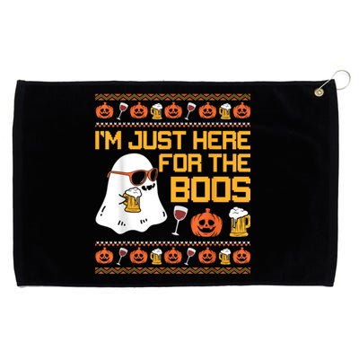 Im Just Here For The Boos Ghost Funny Halloween Grommeted Golf Towel