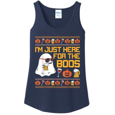 Im Just Here For The Boos Ghost Funny Halloween Ladies Essential Tank